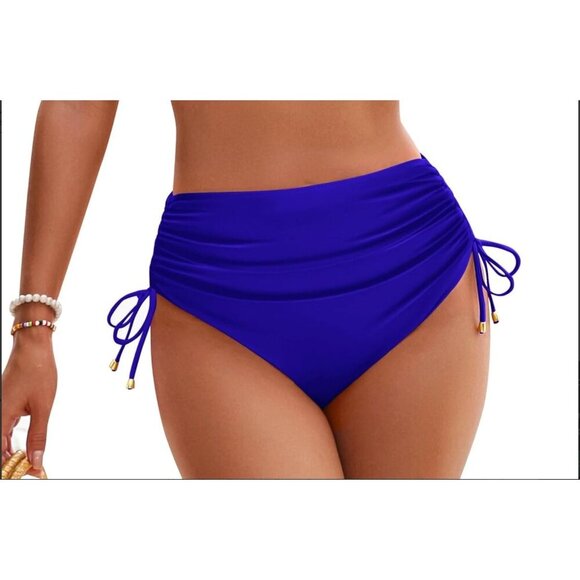 Blooming Jelly High Waisted Drawstring Swim Bikini Bottoms - Size XL, NWOT - Picture 1 of 6